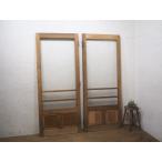 taI0284*H180(179,5)cm×W74cm]×2 листов * античный * двустворчатая дверь * симпатичный молдинг стекло. старый из дерева дверь * двери стекло дверь ворота retro M внизу 