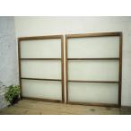 taI0773*(3)[H116,5cm×W87,5cm]×2 листов * Vintage * ретро старый дерево рамка-оправа стекло дверь * двери раздвижная дверь окно стекло рама старый дом в японском стиле . материал б/у жилье L внизу 