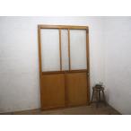 taJ0457*(2)[H182,5cm×W112,5cm]* Vintage * симпатичный дизайн стекло. большой из дерева раздвижная дверь * двери стекло дверь рама старый дом в японском стиле Showa Retro N сосна 