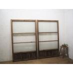 taK0374*[H142,5cm×W86,5cm]×2 листов *.... стекло ввод. старый из дерева раздвижная дверь * двери стекло дверь рама строительный материал блок дом retro античный L внизу 