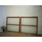 taK0423*[H86cm×W85,5cm]×2 листов * Vintage * серебряный молдинг стекло. старый дерево рамка-оправа раздвижная дверь * двери стекло дверь рама окно старый мебель жилье retro L внизу 