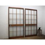 taW0119*[H176cm×W87,5cm]×2 листов *.. дизайн. ретро старый дерево рамка-оправа стекло дверь * двери раздвижная дверь рама старый дом в японском стиле преобразование античный M внизу 