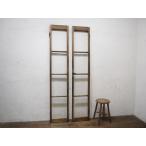 taW1976* максимальный [H184,5cm×W71cm]* античный *.... стекло * двустворчатая дверь. большой дерево рамка-оправа дверь * старый двери волна стекло дверь двустворчатая дверь ворота retro M двор 