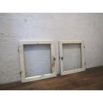 yuX1261*(1)[H42cm×W39cm]×2 листов * двустворчатая дверь. маленький ... старый дерево рамка-оправа стекло дверь * старый двери маленькое окно Akira . брать . двустворчатая дверь retro Vintage S.1