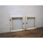 yuX1262*(2)[H42cm×W39cm]×2 листов * двустворчатая дверь. маленький ... старый дерево рамка-оправа стекло дверь * старый двери маленькое окно Akira . брать . двустворчатая дверь retro Vintage S.1
