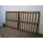 taY0726*[H92cm×W88cm]×2 листов * ценный ... дизайн. ретро старый дерево рамка-оправа стекло дверь * старый двери раздвижная дверь .. дверь рама старый дом в японском стиле воспроизведение блок магазин L.1