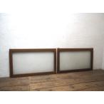 yuY1446*(1)[H54,5cm×W91cm]×2 листов * Vintage * ширина длина размер. старый дерево рамка-оправа стекло дверь * старый двери раздвижная дверь рама преобразование Showa Retro A двор 