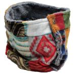 [e Spee чай ] muffler палантин защита горла "neck warmer" .. этнический лоскутное шитье кнопка теплый .... нежный обратная сторона боа ....ne