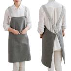 [JIAHU] エプロン レディース おしゃれ シンプル 女性用 男性用 かぶるだけ 撥水 防水 人気 カフェエプロン スタッフエプロン 無地 保育士