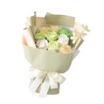 ポピー名古屋 ソープフラワー シャボンフラワー 造花 ギフト プレゼント 9輪ブーケ バラ 花束 約 30cmペーパーバッグ付き S-139 グリーン