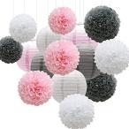 Yolrky бумага фонарь фонарь бумага цветок pompon party украшение день рождения свадьба праздник оборудование орнамент ( серый )