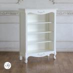 姫系家具 ディスプレイラック 白家具 ブックケース 本棚 飾り棚 キャビネット ロココ 猫脚 ブックシェルフ Sサイズ　ホワイト　e5083-s-18　リプロC 81*34*114