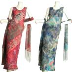 ロングワンピースフレアペイズリープ...