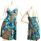 ワンピースキャミソール型ヒョウ柄