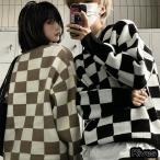 レディース ニット メンズ オーバーサイズ ユニセックス セーター  古着  ブラウン 冬服 韓国ファッション 楽天ファッション 韓国ストリート ストリート系  カジ