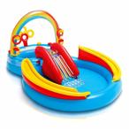 ショッピングプール すべり台 ビニールプール intex 家庭用プール レインボープレイランド 297x193cm 子供用ビニールプール ファミリープール レジャー用品