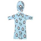  Young (Young) купальный костюм ребенок мужчина симпатичный пингвин колпак есть UV cut body type покрытие сорван предотвращение надежно теплоизоляция 70-120cm Cross установка голубой 