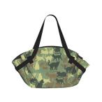 ハンドバッグカモフラージュ猫柄トー...