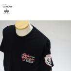 アルファ インダストリーズ トップス ミルスペック バックプリントTシャツ 半袖 TC1622-001 メンズ ブラック