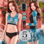 上下5点セットフィットネス水着レデ...