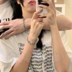Yahoo! Yahoo!ショッピング(ヤフー ショッピング)カップル レディース メンズ 男女兼用 シンプル ブレスレット 太めチェーン アクセサリー ステンレス 対応腕輪 シルバー ジュエリー 韓国ファッション ギフト