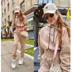  джерси тренировочный женский верх и низ в комплекте с капюшоном . Parker футболка салон одежда спорт одежда часть магазин надеты движение одежда большой размер женщина ....10 цвет 