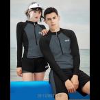  фитнес купальный костюм Rush Guard комплект раздельный UV cut купальный костюм body type покрытие мужской большой размер длинный рукав купальный костюм комплект пара look передний 