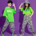  танцевальный костюм Kids HIPHOP hip-hop мужчина девочка зеленый tops Zebra образец брюки Корея симпатичный тренировка надеты модный ....
