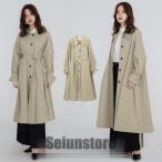 レディース 春コート スプリングコート トレンチコート ライトアウター 無地 長袖 通勤 薄手