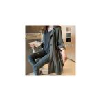  тренчкот женский кардиган весна весеннее пальто хлопок linen длинный хлопок лен . тонкий UV cut лето передний открытие перо ткань солнцезащитное средство 