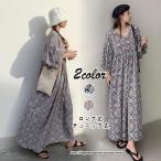 ショッピングワンピース 夏 レディース ワンピース 夏 レディース 半袖 ５分袖 ロングワンピース 花柄ワンピース レディース エスニック柄 総柄バルーンスリーブ ワンピ− 体型カバー
