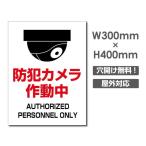 【送料無料】セキュリティー対策 防犯カメラ作動中 3mmアルミ複合板  プレート看板 W300×H400mm（camera-386）