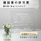 建設業許可票 看板【透明アクリル板/置き型 自立】業者票 事務所用 gs-pl-rb-standt