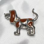 ブローチ七宝ビーグル犬マットシルバ...