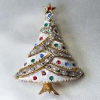 ブローチ 雪のクリスマスツリー ホワイト(L) クリスマス アクセサリー ギフト 贈り物