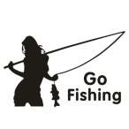  стикер наклейка рыбалка Go Fishing рыбалка человек рыба женщина машина стикер переводная картинка царапина вмятина .. симпатичный модный мотоцикл cooler-box 