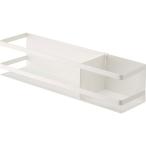 即日出荷 山崎実業 Yamazaki 冷蔵庫横マグネットワイド収納ラック プレート ホワイト 4120