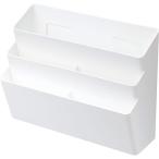 即日出荷 山崎実業 Yamazaki 冷蔵庫横マグネット収納ポケット 3段 プレート ホワイト 4460