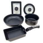 即日出荷 アイリスオーヤマ ダイヤモンドコートパン マルチエッグパン入り 6点セット IHガス火対応 MEGI-6S ブラウンメタリック