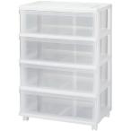 クローゼットワイドチェスト 4段 WH CW-04WH