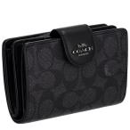 ショッピングシグネチャー コーチ アウトレット 二つ折り財布 レディース シグネチャー ブラック COACH OUTLET CW786 QBMI5 チャコール ブラック