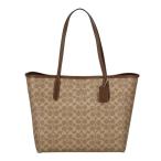コーチ アウトレット トートバッグ レディース シティ トート バッグ シグネチャー ブラウン COACH OUTLET CV976 IMXHE タン/ブラウン