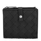 ボッテガヴェネタ 二つ折り財布 レディース イントレチャート ブラック BOTTEGA VENETA 600270 V3UH2 8803 爆買