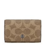 コーチ アウトレット キーケース メンズ ファイブ リング キー ケース・シグネチャー キャンバス ブラウン COACH OUTLET CAR00 QBTN2 タン