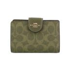 ショッピングコーチ 財布 コーチ 二つ折り財布 レディース ミディアム コーナー ジップ ウォレット・シグネチャー キャンバス グリーン COACH OUTLET CW786 IMOLV オリーブ