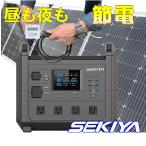 【3分で発電】プラグインソーラー 440W ポータブル電源 1536Whセット TB1600 折りたたみパネル220W×2枚 コンセント発電 SEKIYA