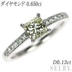 Pt900 プリンセスカット ダイヤモンド リング 0.650ct D0.13ct 新入荷 出品1週目 SELBY