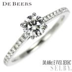 デビアス Pt950 ダイヤモンド リング 0.448ct E VVS1 3EXHC 出品5週目 SELBY