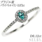 新品 希少 Pt950 ブラジル産パライバトルマリン ダイヤモンド リング 0.073ct D0.12ct【エスコレ】 新入荷 出品1週目 SELBY
