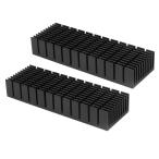 2Pcs теплоотвод чёрный паз теплоотвод охлаждающий ласты aluminium материалы .. пробег меры .. доска теплоотвод модуль 120x40x20mm ( склеивание .. подкладка имеется 